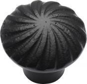 FB3891 32 M&period;Marcus Black Iron Rustic Cabinet Knob Wheel Design 32mm