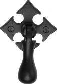 FB6261 M&period;Marcus Black Iron Rustic Fleur-De-Lys Cabinet Drop Pull