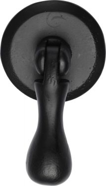 Click Here To Enlarge This Photo Of FB6264 M&period;Marcus Black Iron Rustic Cabinet Drop Pull on Round Plate