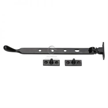 Click Here To Enlarge This Photo Of FB992 12 M&period;Marcus Black Iron Rustic Casement Window Stay 12"