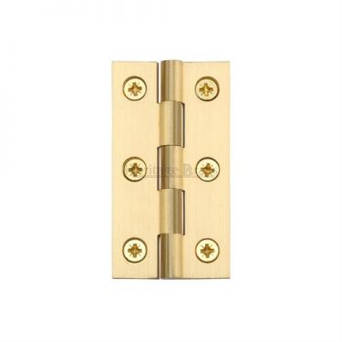 Click Here To Enlarge This Photo Of HG99-120-SB Heritage Brass Hinge Brass 2 &half;" x 1 &frac38;" Satin Brass Finish