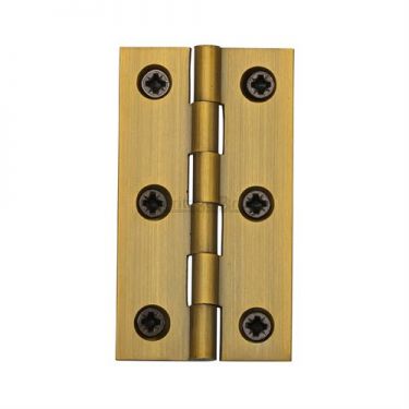Click Here To Enlarge This Photo Of HG99-125-AT Heritage Brass Hinge Brass 3" x 1 &frac58;" Antique Brass Finish
