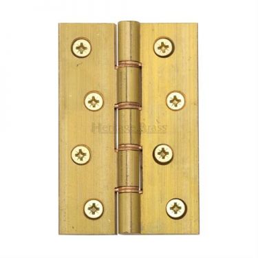 Click Here To Enlarge This Photo Of HG99-350-NB Heritage Brass Hinge Brass with Phosphor Washers 4" x 2 &frac58;" Natural Brass Finish