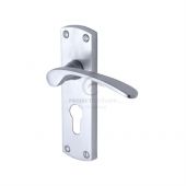 PR448-SC M&period;Marcus Project Hardware Door Handle For Euro Profile Plate Luca Design Satin Chrome Finish