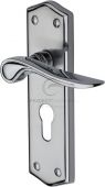 PR2448-AP M&period;Marcus Project Hardware Door Handle Euro Profile Plate Chester Design Apollo Finish