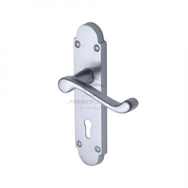 Click Here To Enlarge This Photo Of PR500-SC M&period;Marcus Project Hardware Door Handle Lever Lock Milton Design Satin Chrome Finish
