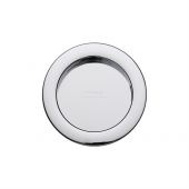 RD2322-PC M&period;Marcus Sliding Door Round Flush Pulls Polished Chrome