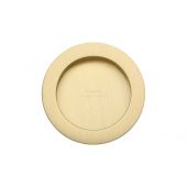 RD2322-SB M&period;Marcus Sliding Door Round Flush Pulls Satin Brass