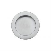 RD2322-SC M&period;Marcus Sliding Door Round Flush Pulls Satin Chrome