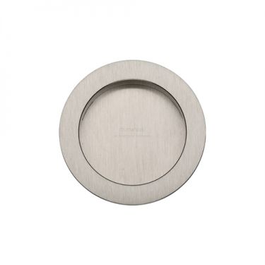 Click Here To Enlarge This Photo Of RD2322-SN M&period;Marcus Sliding Door Round Flush Pulls Satin Nickel