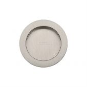 RD2322-SN M&period;Marcus Sliding Door Round Flush Pulls Satin Nickel
