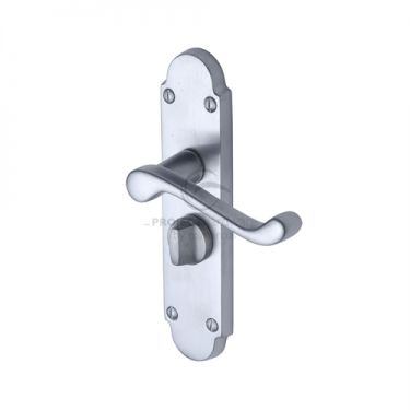Click Here To Enlarge This Photo Of PR525-SC M&period;Marcus Project Hardware Door Handle For Privacy Set Milton Short Design Satin Chrome Finish