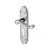 PR548-PC M&period;Marcus Project Hardware Door Handle For Euro Profile Plate Milton Design Polished Chrome Finish