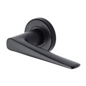 SC-2059-BLK M&period;Marcus Sorrento Door Handle Lever Latch on Round Rose Amalfi Design Matt Black Finish