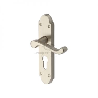 Click Here To Enlarge This Photo Of PR548-SN M&period;Marcus Project Hardware Door Handle For Euro Profile Plate Milton Design Satin Nickel Finish