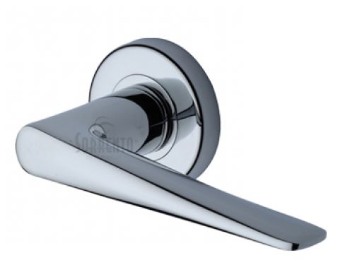 Click Here To Enlarge This Photo Of SC-2059-PC M&period;Marcus Sorrento Door Handle Lever Latch on Round Rose Amalfi Design Polished Chrome Finish
