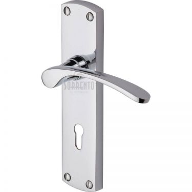 Click Here To Enlarge This Photo Of SC-400-PC M&period;Marcus Sorrento Door Handle Lever Lock Luca Design Polished Chrome Finish