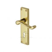 PR600-PB M&period;Marcus Project Hardware Door Handle Lever Lock Malvern Design Polished Brass Finish