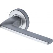 SC-7400-SC M&period;Marcus Sorrento Door Handle Lever Latch on Round Rose Diffuse Design Satin Chrome Finish