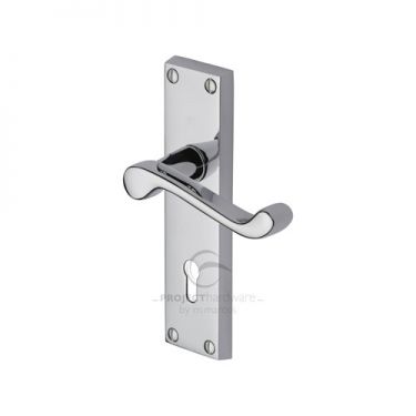 Click Here To Enlarge This Photo Of PR600-PC M&period;Marcus Project Hardware Door Handle Lever Lock Malvern Design Polished Chrome Finish
