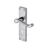 PR600-PC M&period;Marcus Project Hardware Door Handle Lever Lock Malvern Design Polished Chrome Finish