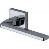 SC-CSQ5062-PC M&period;Marcus Sorrento Door Handle Lever Latch on Square Rose Indigo Design Polished Chrome Finish