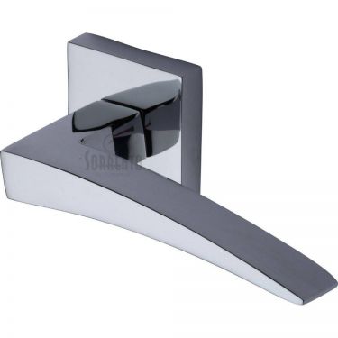 Click Here To Enlarge This Photo Of SC-CSQ5400-PC M&period;Marcus Sorrento Door Handle Lever Latch on Square Rose Valiant Design Polished Chrome Finish