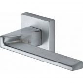SC-CSQ6062-SC M&period;Marcus Sorrento Door Handle Lever Latch on Square Rose Laguna Sq Design Satin Chrome Finish