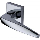SC-CSQ6400-PC M&period;Marcus Sorrento Door Handle Lever Latch on Square Rose Serpentine Design Polished Chrome Finish