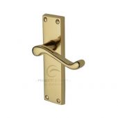 PR605-PB M&period;Marcus Project Hardware Door Handle Lever Latch Malvern Design Polished Brass Finish