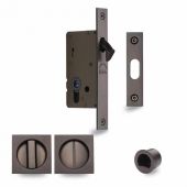 SQ2308-40-MB Heritage Brass Sliding Door Lock c&sol;w Square Privacy Turns Matt Bronze &lpar;40mm Backset&rpar;