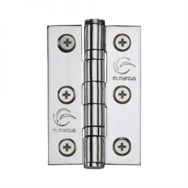 Click Here To Enlarge This Photo Of SS-3X2-PS M&period;Marcus Stainless Steel Line Ball Bearing Hinge 3" x 2" x 2mm Polished Finish