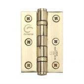 SS-3X2-SB M&period;Marcus Stainless Steel Line Ball Bearing Hinge 3" x 2" x 2mm Satin Brass Finish