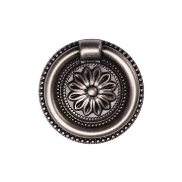 Click Here To Enlarge This Photo Of TK2224-047-DPW M&period;Marcus Floral Ring Pull 47mm Distressed Pewter on Zinc Finish
