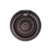 TK2224-055-LBN M&period;Marcus Floral Ring Pull 55mm Matt Bronze on Zinc Finish
