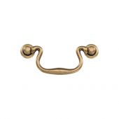 TK3019-096-DBS M&period;Marcus Classic Drop Pull 96mm Distressed Brass on Zinc Finish