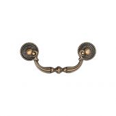 TK3085-096-DBS M&period;Marcus Ornate Drop Pull 96mm Distressed Brass on Zinc Finish