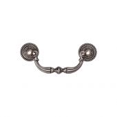 TK3085-096-DPW M&period;Marcus Ornate Drop Pull 96mm Distressed Pewter on Zinc Finish