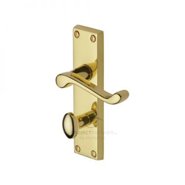 Click Here To Enlarge This Photo Of PR620-PB M&period;Marcus Project Hardware Door Handle For Bathroom Malvern Design Polished Brass Finish