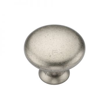 Click Here To Enlarge This Photo Of TK4226-030-DPW M&period;Marcus Classic Round Knob 30mm Distressed Pewter on Zinc Finish