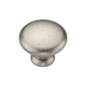 TK4226-030-DPW M&period;Marcus Classic Round Knob 30mm Distressed Pewter on Zinc Finish