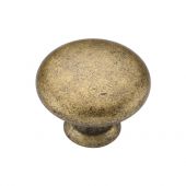 TK4226-035-DBS M&period;Marcus Classic Round Knob 35mm Distressed Brass on Zinc Finish