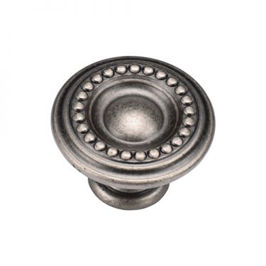 Click Here To Enlarge This Photo Of TK4404-035-DPW M&period;Marcus Beaded Round Knob 35mm Distressed Pewter on Zinc Finish