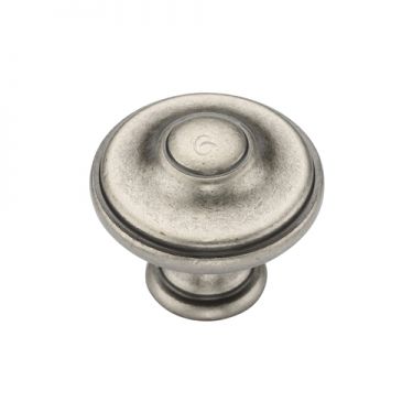 Click Here To Enlarge This Photo Of TK4408-030-DPW M&period;Marcus Domed Round Knob 30mm Distressed Pewter on Zinc Finish
