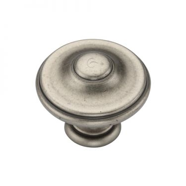 Click Here To Enlarge This Photo Of TK4408-035-DPW M&period;Marcus Domed Round Knob 35mm Distressed Pewter on Zinc Finish