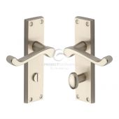 PR620-SN M&period;Marcus Project Hardware Door Handle For Bathroom Malvern Design Satin Nickel Finish