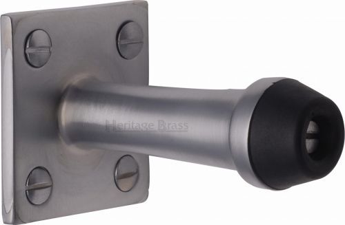 Click Here To Enlarge This Photo Of V1190 76-SC Heritage Brass Wall Mounted Door Stop 76mm Satin Chrome Finish