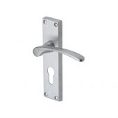 V4146&period;48-SC Heritage Brass Door Handle For Euro Profile Plate Sophia Design Satin Chrome Finish