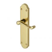 PR7084-PB M&period;Marcus Project Hardware Door Handle Lever Latch Kensington Design Polished Brass Finish