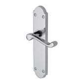 PR7084-PC M&period;Marcus Project Hardware Door Handle Lever Latch Kensington Design Polished Chrome Finish
